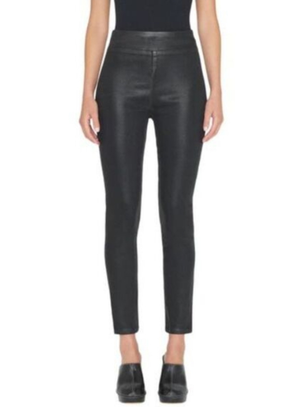 Frame The Jet Set Skinny Crop In Noir Coated Size 2